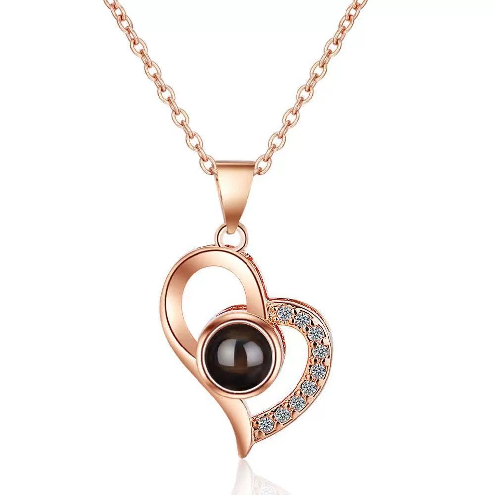 Included gold or silver heart necklace