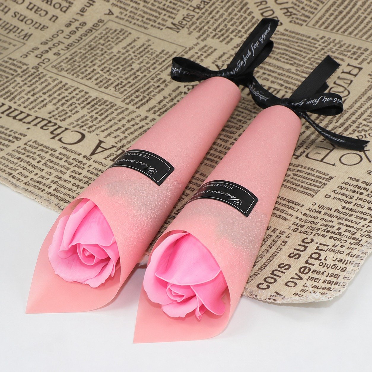 Included pink soap rose bouquets