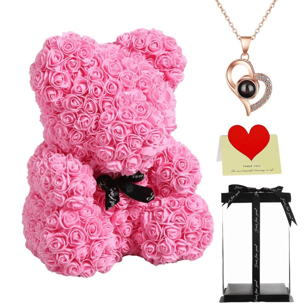 Large 16-Inch Rose Bear Gift Set - Main Pink Gift Set