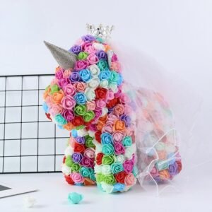 Rose Unicorn with Crown Gift Set - Rainbow Crown Unicorn