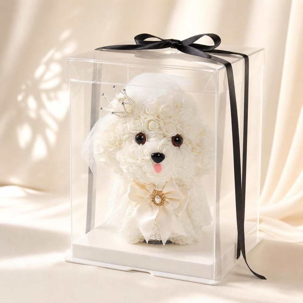 Rose Bichon Gift Box - Bride - Clear Gift Box